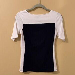 Ralph Lauren Black and White Colorblock Short Sleeve Tee